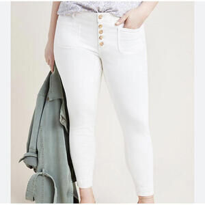PILCRO Anthropologie white high rise skinny jeans sz 31